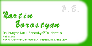 martin borostyan business card